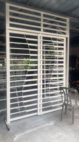 Pagar besi, awning rumah, rak kasut, grill