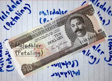 1973 Barbados 10 Dollars Banknote (XF)