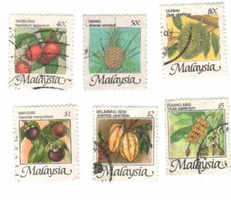 Use-d Stamp Fruit Definitive 6v Malaysia 1986