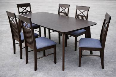 PK165 NEW * Meja Makan Kayu 6' Dining Table 1+6