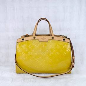Authentic LV Citrine Monogram Vernis Brea MM Bag