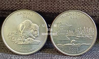 USA Quarter Coins #354-GW-USA Quarter-2005-Minneso