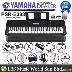 Yamaha PSR-E383 61 Key Portable Keyboard With Pack