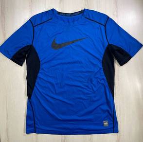 Nike Pro Combat Blue Fitted Tee #DR Used