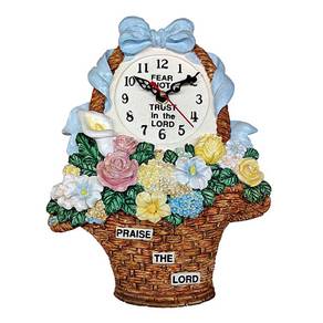 Vintage 80s Plaster Of Paris Fear Not Wall Clock