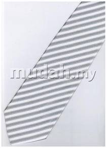 ES11 Silver White Quality Striped Formal Neck Tie