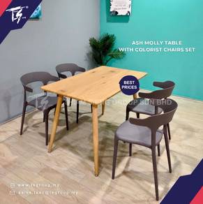 MOLLY TABLE - 70x120CM+Colorist chair 4pcs