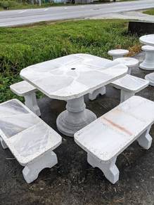 set meja batu terazzo taman