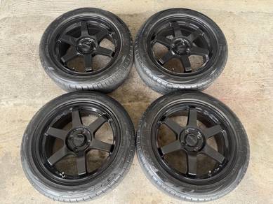 Rim te37 cutting japan 16 inch tayar toyo tr1 80%