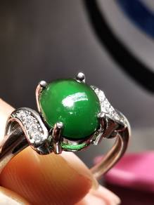 Glassy Icy Dark Green Natural Burma Jadeite Jade