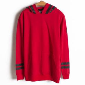 B0119 RETRO RED HOODED SHiRT PULLOVER SWEATER