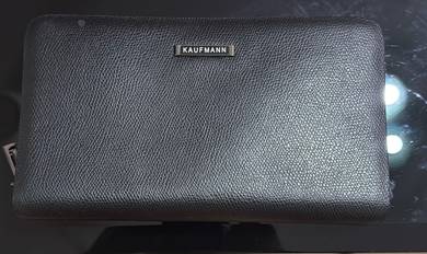 Kaufmann Genuine Leather Double Zip Clutch Wallet
