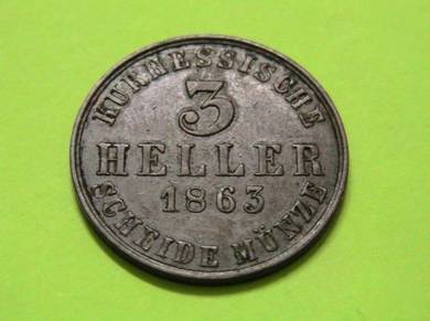 Hessen Kassel 3 Heller 1863 [Kod : A3719]