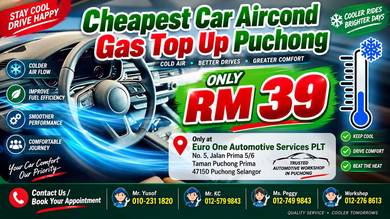 Cheapest Car Aircond Gas Top Up