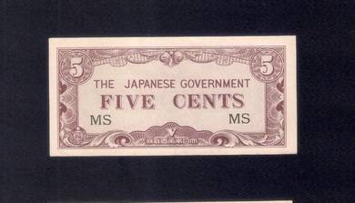 Japan Malaya JIM 5 cents Prefix MS   -  unc
