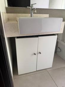 White Bathroom Cabinet with doors