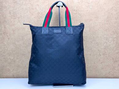 Gucci 131233 GG Web Vertical Tote Bag