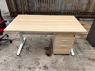 [Set] 5ft Steel Frame Meja Table Office + Drawer P