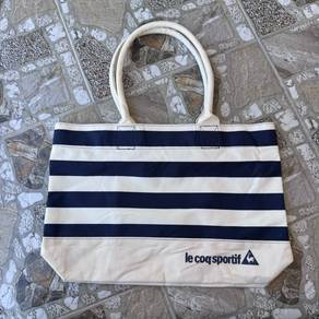 striped canvas tote bag from Le Coq Sportif