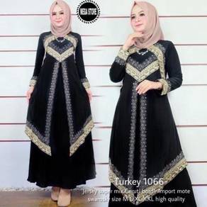 Turkey 1066 Jubah Abaya Umrah Haji gold black