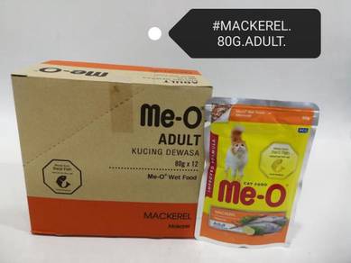 12Pack Me-O Adult Cat Pouch Food Feed Mackerel 80g