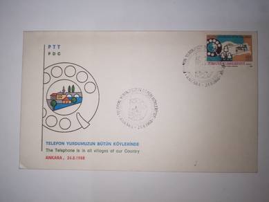 FDC Stamp Turkiye 1988 - Telephone in all villages