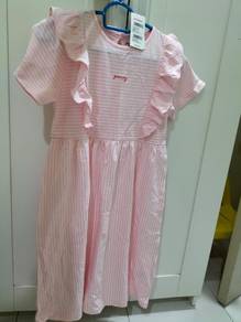 Poney Pink Striped Ruffle Sleeve Dress(9-10 Years)