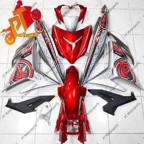 Y15V2Coverset Bodyset Batik Merah Red Silver HLD