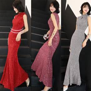 Red pink silver glitter prom dress gown RBP0927