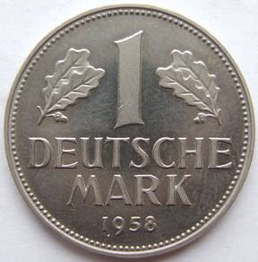 Germany Coin 1 Deutsche Mark  1958 - J