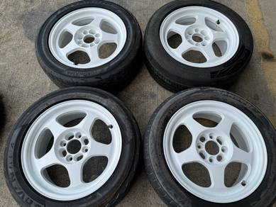 Rim second 15 Spoon sw388 siap tayar saga myvi gm6