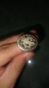 Dalmatian Jasper stone ring big
