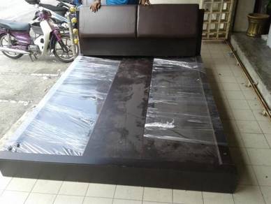 Black Solid Wood Queen Bed Base wt Drawer TB882