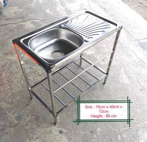Kitchen sink with stand 75cm x 40cm x 12cm
