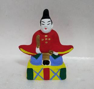 Japanese Clay Doll Figure Tenjin Learning Poetry