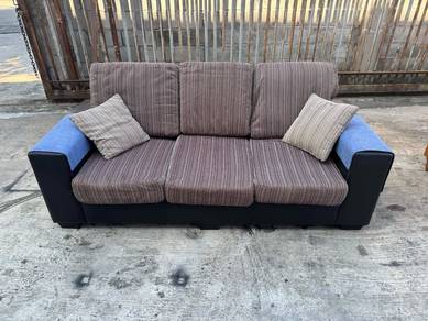 7ft Highback Sofa 3 Seater Leather Fabric