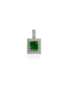 750 WHITE GOLD DIAMOND & JADE Pendant (EC00136WGP)