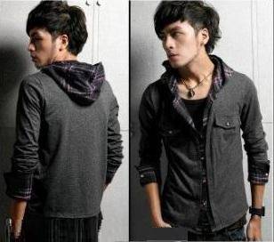 05048 Stylish 2 in 1 Hoodie Casual Cardigan Shirts