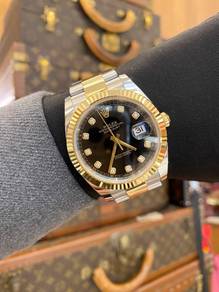 2022 Rolex Datejust 41 Half 18k 750 Yellow Gold