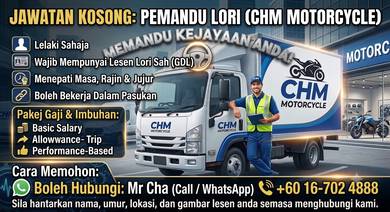 Jawatan Kosong Driver Lori Di perlukan Segera