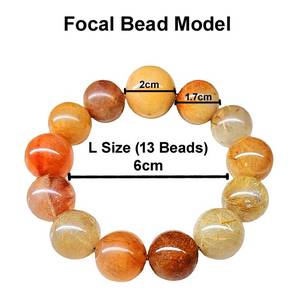 Mix Red Gold Needle Quartz Crystal Bracelet Lucky