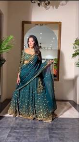 Green Lehenga Choli Material