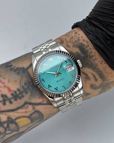 Custom Seiko Mod 36mm Turquoise Green Fluted