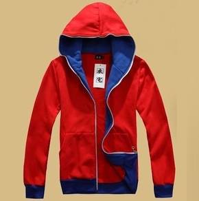 A3434 RED HOODIES SWEATER COLORFUL ZiPPER JACKET
