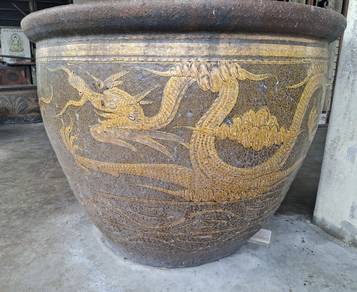 大型手工雕刻龙纹石缸｜Jumbo Hand-Carved Dragon Stone Jar