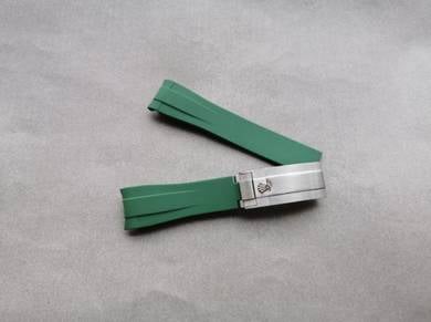 RO LEX Green 20mm Rubber B Watch Strap