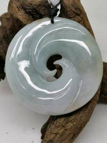 Icy Green Burma Jadeite Jade Peace & Calm Pendant