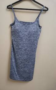 Plain Colour Dress No Sleeves With Push Up Breast 