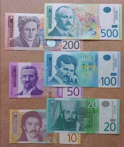 SERBIA set of 6 (10 - 500 Dinara 2011 - 2014) unc