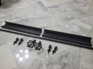 ikea curtain rod & photo ledge